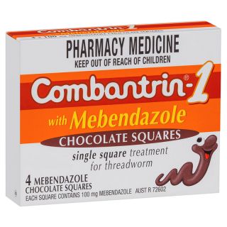 Combantrin Worming Treatment 1 Chocolate 4 Squares