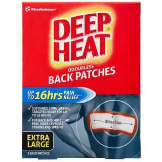 Deep Heat Odourless Back Patches Extra Large 2 Pack