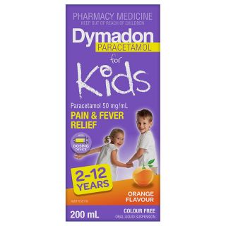 Dymadon Paracetamol for Kids 2 - 12 Years Orange Flavour 200ml