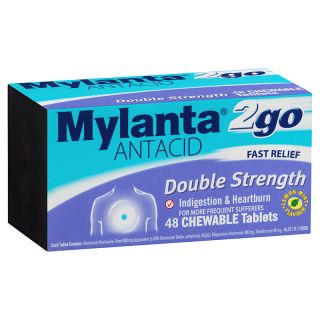 Mylanta 2Go Double Strength 48 Chewable Tablets