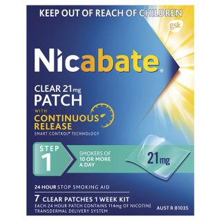 Nicabate Clear Patch Step 1 21mg 7 Patches