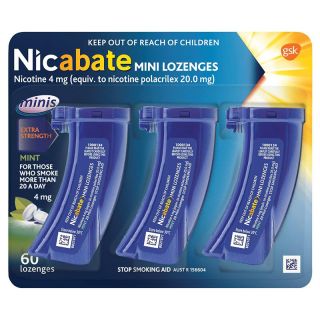 Nicabate Mini Mint 4mg Lozenges 60 Pack