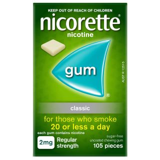 Nicorette Gum Uncoated Classic 2mg 105 Pack - Clearance