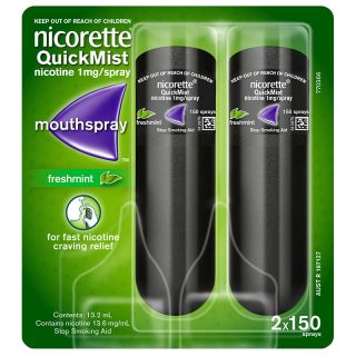 Nicorette QuickMist Mouth Spray Freshmint 1mg/spray 2 x 150 Sprays