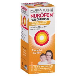 Nurofen for Children Pain and Fever Relief 3 Months - 5 Years Orange 100ml
