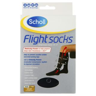 Scholl Flight Socks Black M9-M12 1 Pair