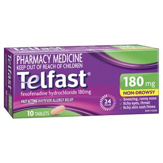 Telfast Hayfever & Allergy Relief 180mg 10 Tablets