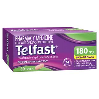 Telfast Hayfever & Allergy Relief 180mg 50 Tablets