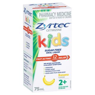 Zyrtec Kids Hayfever & Allergy Relief Oral Liquid Banana Flavour 75ml