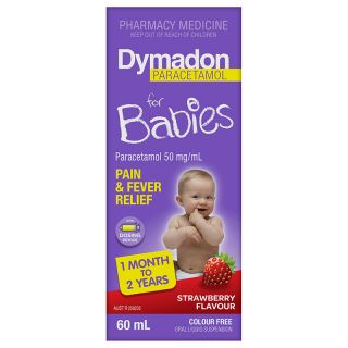 Dymadon Paracetamol for Babies 1 Month to 2 Years Strawberry Flavour 60ml