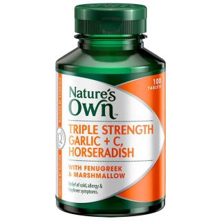 Nature's Own Triple Strength Garlic + C, Horseradish 100 Tablets