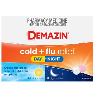 Demazin PE Multi Action Cold & Flu Relief Day & Night 24 Tablets
