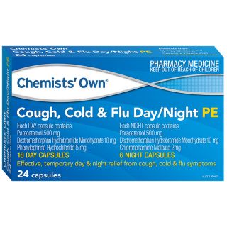 Chemists' Own Cough, Cold & Flu Day/ Night PE 24 Tablets