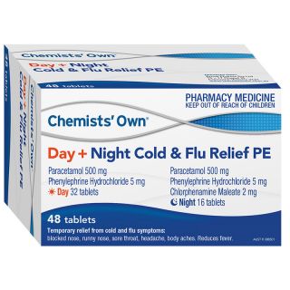 Chemists' Own Day + Night Cold & Flu Relief PE 48 Tablets