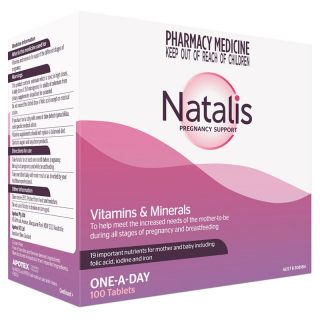 Natalis Pregnancy Support Vitamins and Minerals One-A-Day 100 Tablets